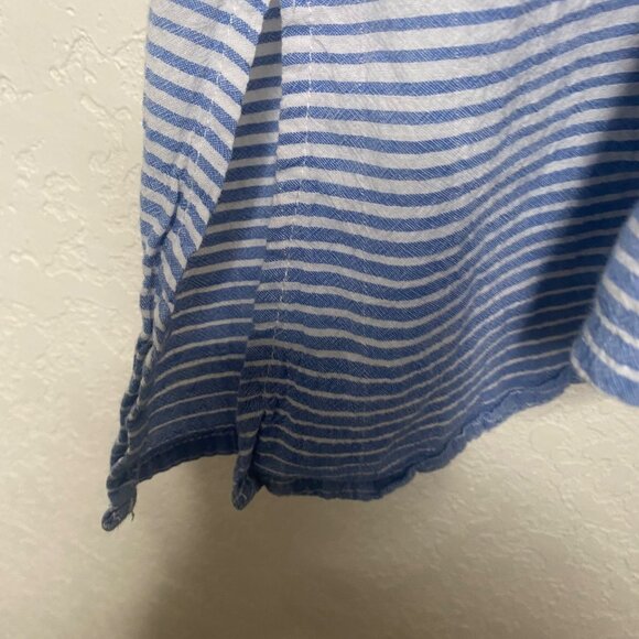 Ali Miles Tunic Top Womens 2X Blue Striped Button Front  3/4 Sleeves Lagenlook C - Picture 11 of 16